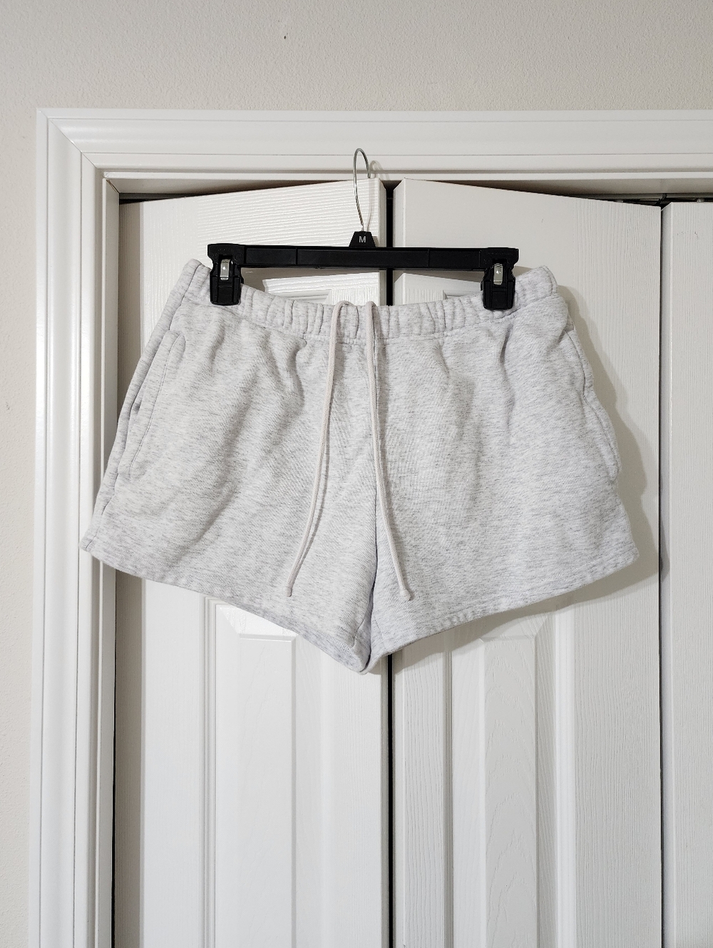 Skims Light Heather Grey Fleece Short
